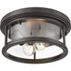 Bresley 2 Light 12 inch Powder Coated Bronze Outdoor Flushmount